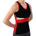 Pizzazz Performance Wear Pizzazz Performance Wear 5800 -BLKRED-AL 5800 Adult Panel Top with Keyhole - Black with Red - Adult Large 5800BLKREDAL